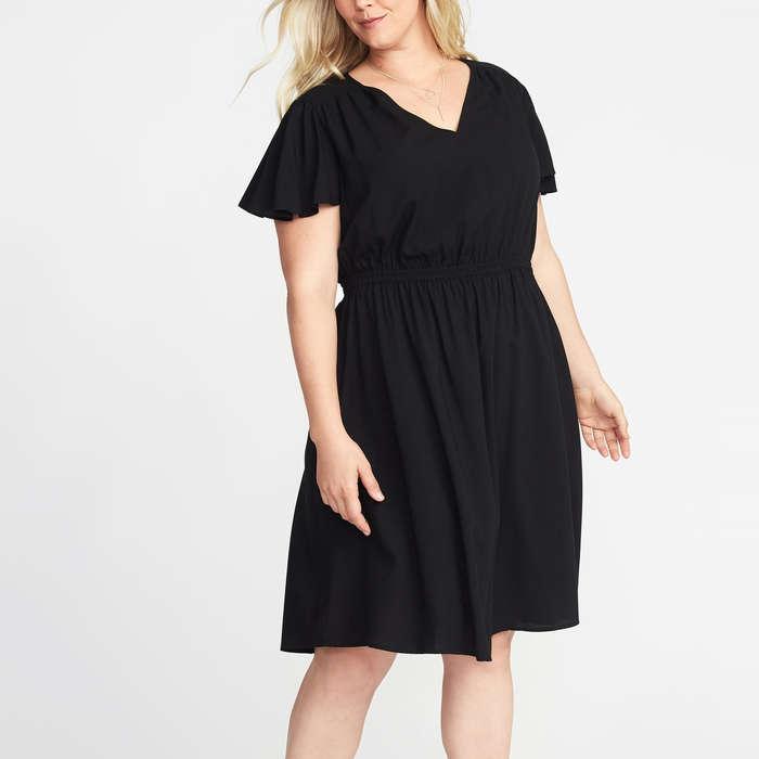 Old Navy Waist-Defined Plus-Size V-Neck Dress