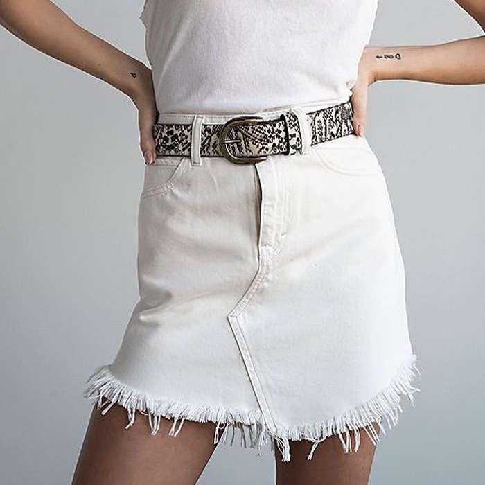 We The Free Bailey Denim Mini Skirt In Coconut