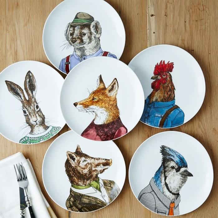 West Elm Dapper Animal Plates