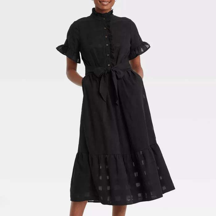 Who What Wear Ruffle Short Sleeve Dress