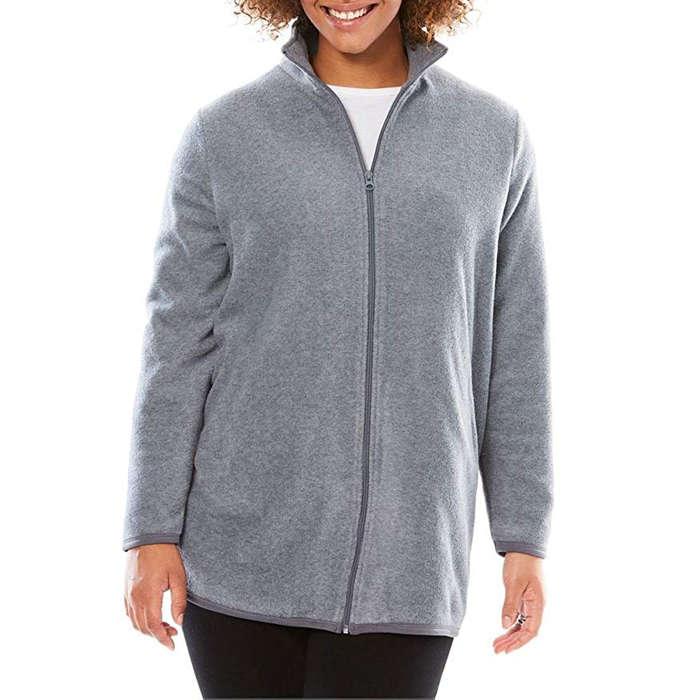 Woman Within Zip-Front Microfleece Jacket