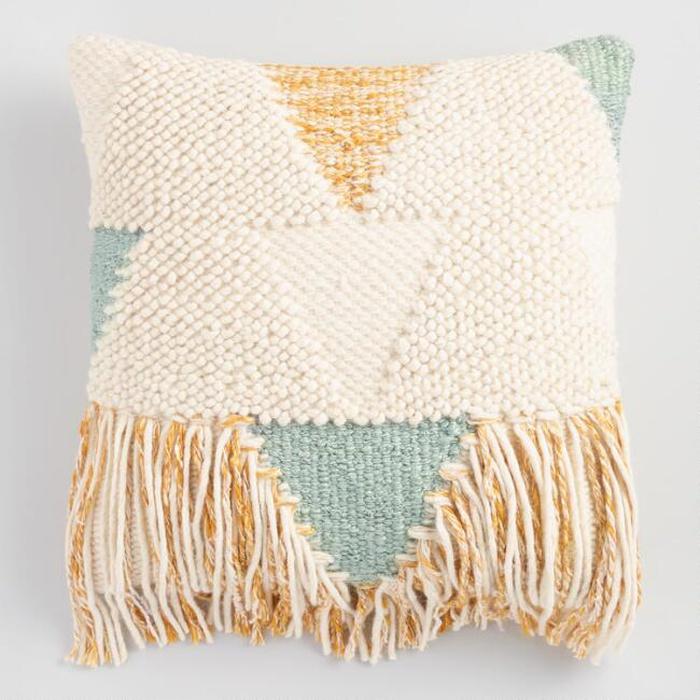 World Market Boho Fringe Throw Pillow