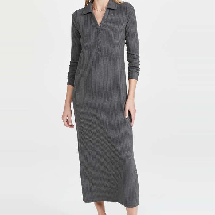 Z Supply Rib Henley Maxi Dess