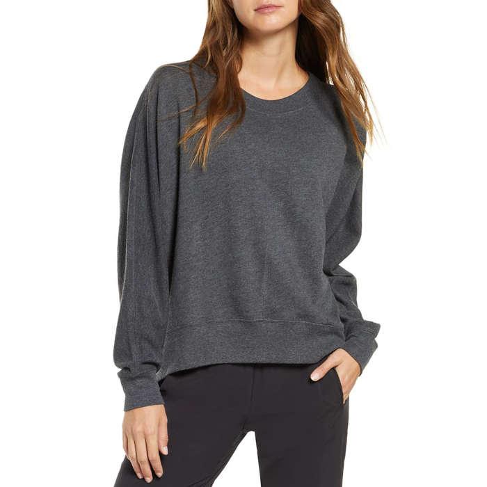 Zella Carey Crew High/Low Sweatshirt